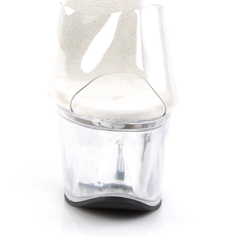 Platform Wedge Clear Transparent Platform Shoes on a white background