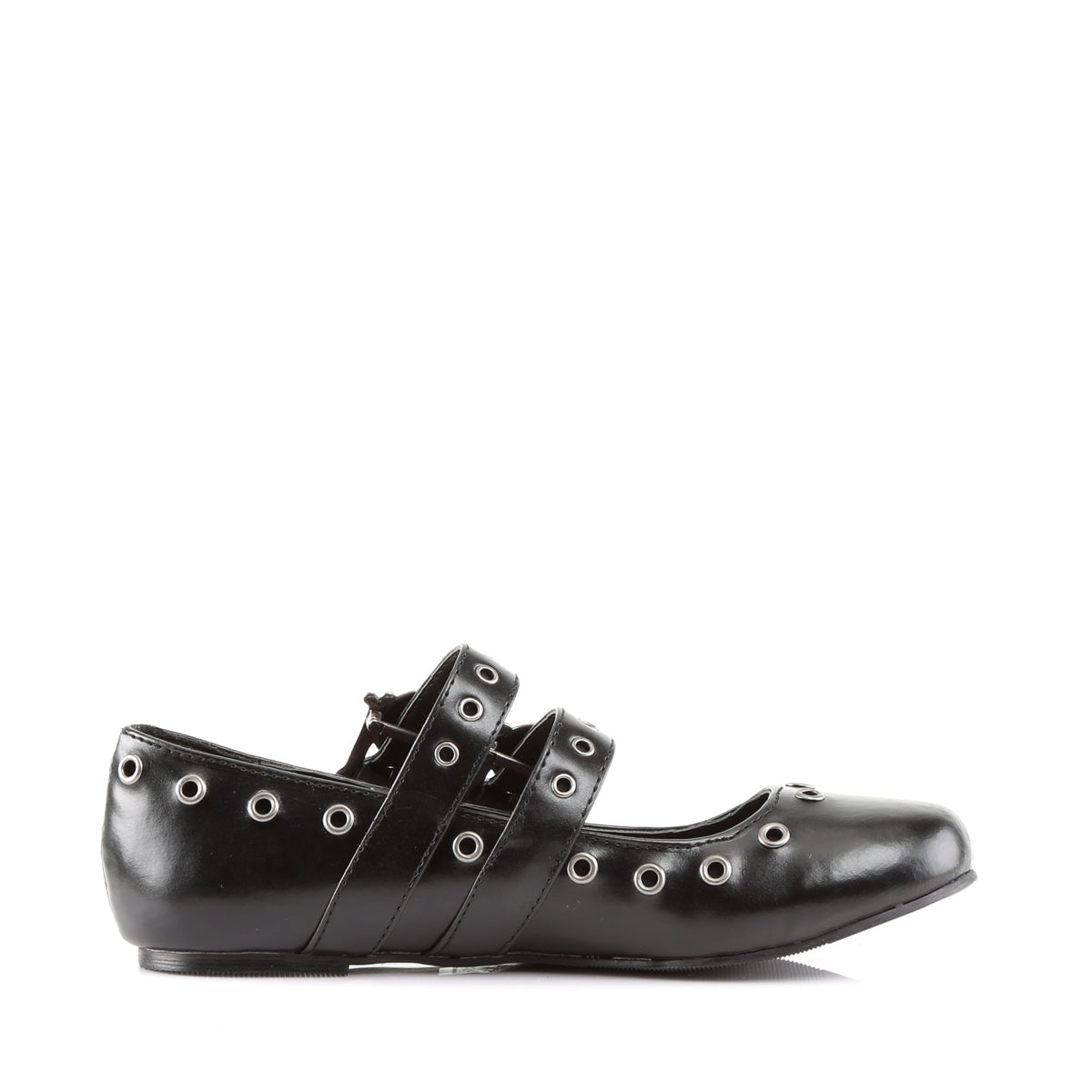 Gothic Skull Flats | Double Strap Faux Leather