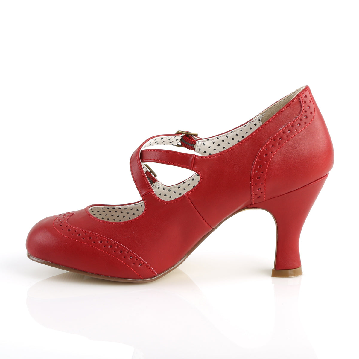 Red vintage-style shoe on a white background