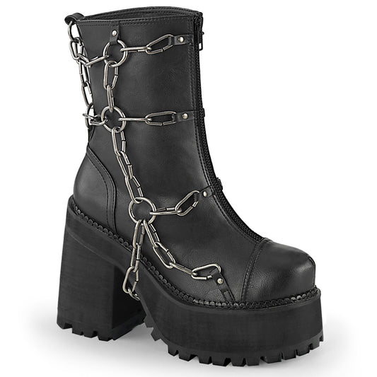 Goth Chain Block Heel Platform Boots
