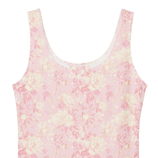 pink floral dress on a white background