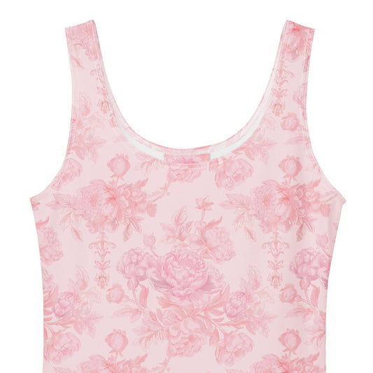 Pink floral dress on a white background