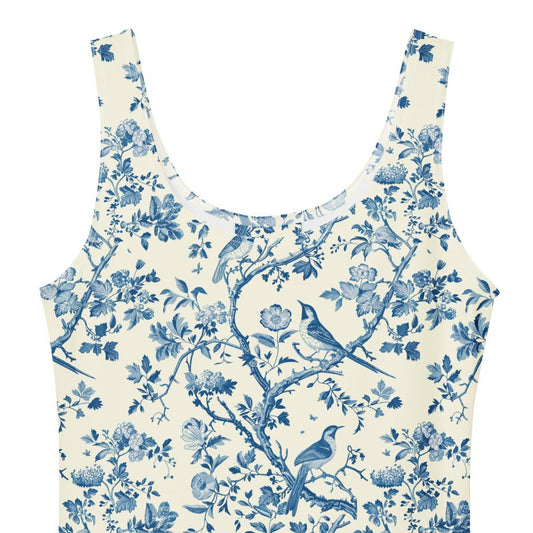 Toile de Jouy Bird Cottagecore Dress