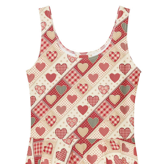 Dress with heart pattern on a white background
