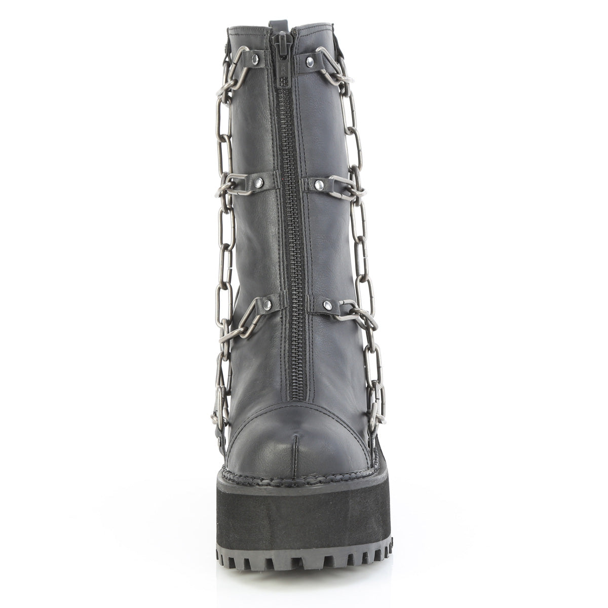 Goth Chain Block Heel Platform Boots