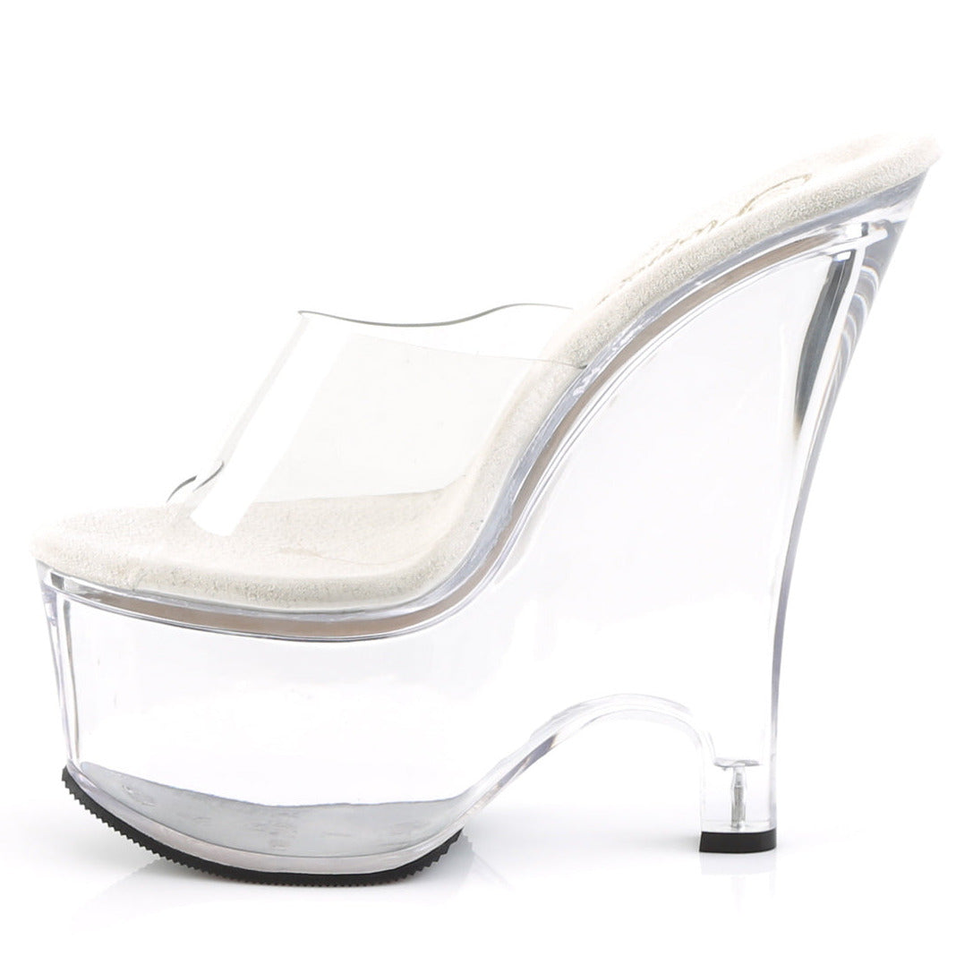 Platform Wedge Clear Transparent Platform Shoes on a white background