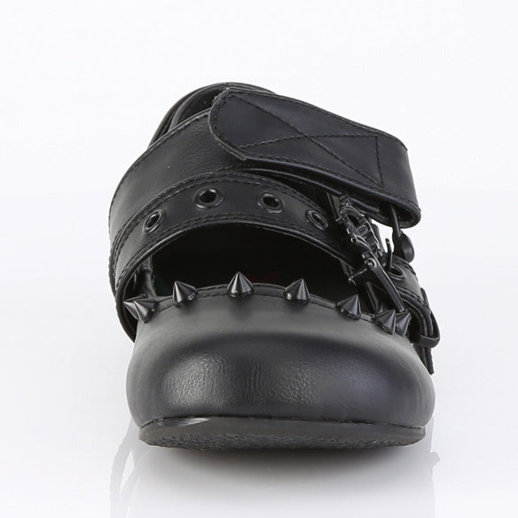 Goth Skull Mary Jane Flats on white background
