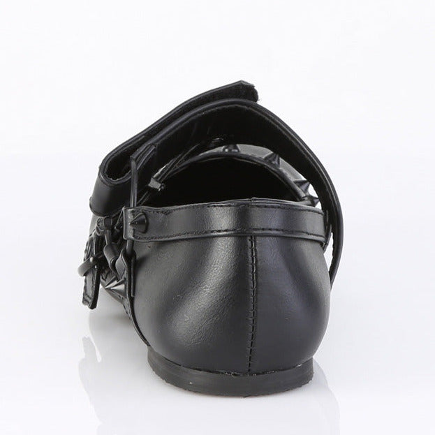 Goth Skull Mary Jane Flats on white background