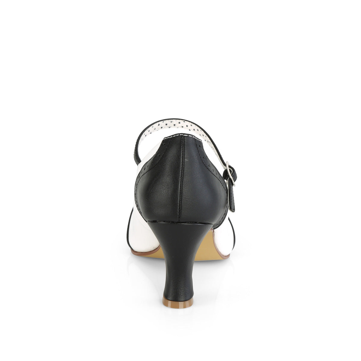 Black high-heeled shoe on a white background