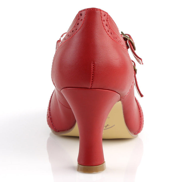 Red vintage-style shoe on a white background