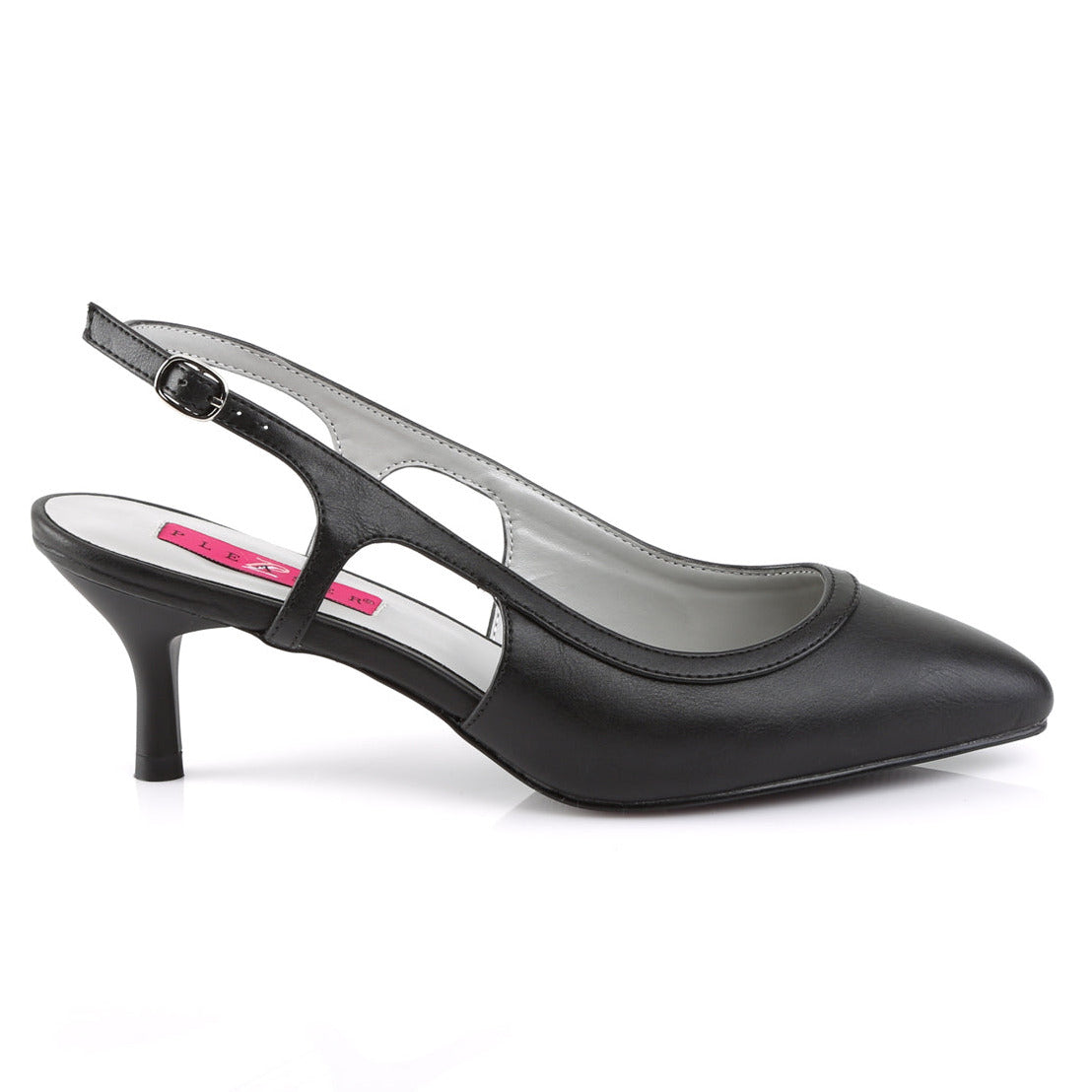 Kitten Heel Pointed-Toe Slingback Pumps on a white background