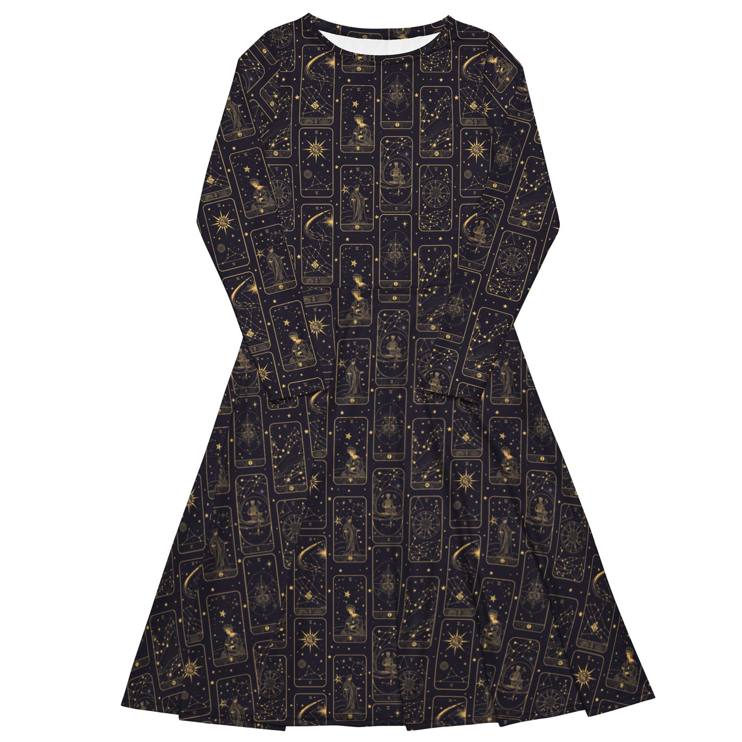 Celestial Tarot Card Print Midi Dress