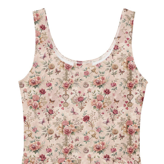 Floral patterned dress on a white background