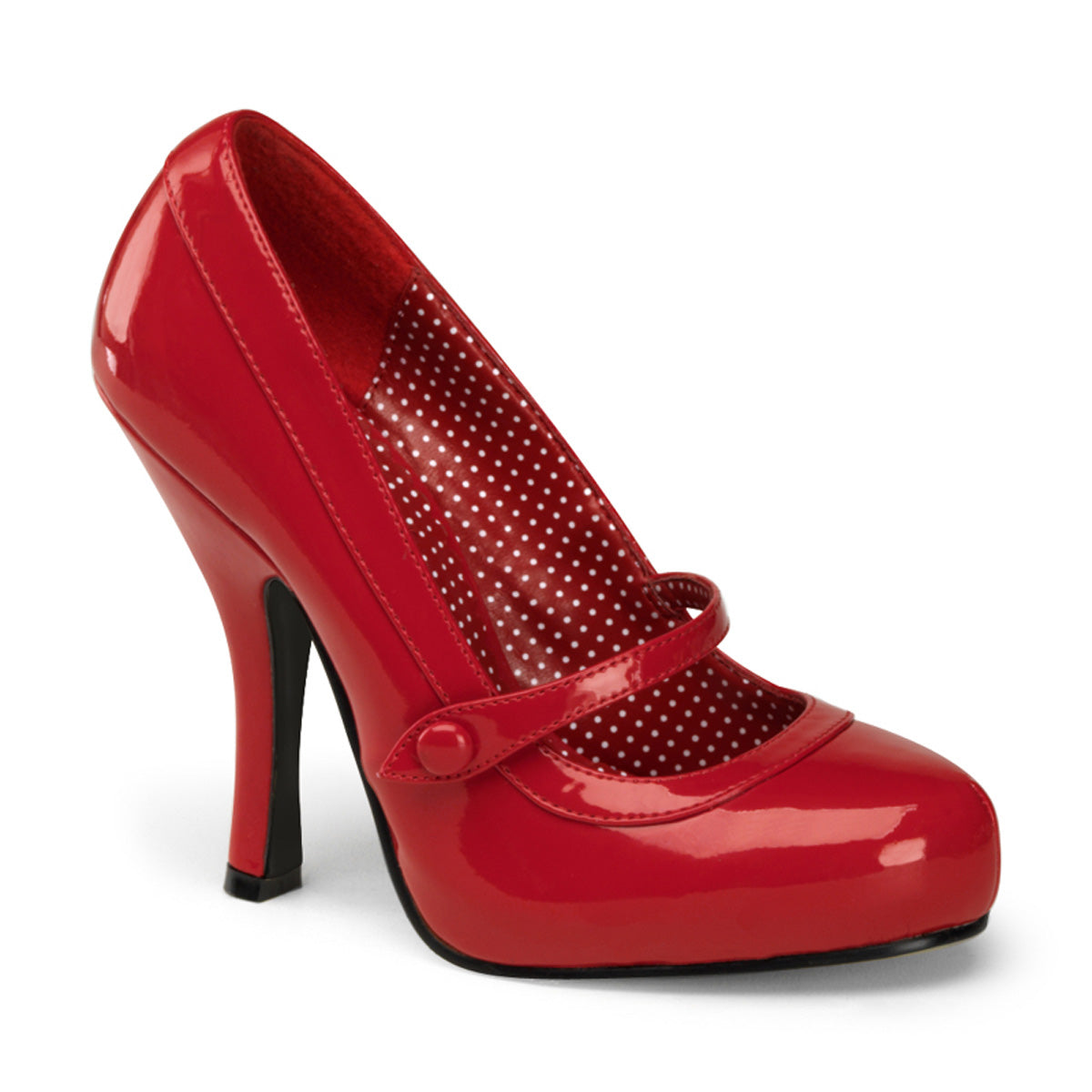 Red vintage-inspired retro platform shoe on a white background