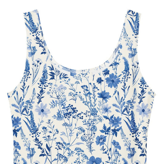 Floral Toile Cottagecore Fit and Flare Dress