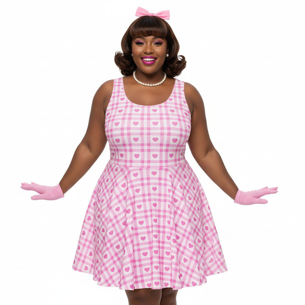 pink swing dress plus size PRE-ORDER - Avon Swing Dress in Vixen Pink