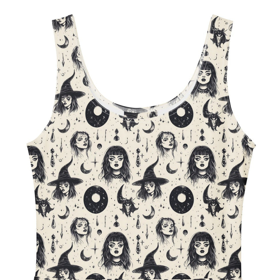 celestial, and moon print dress