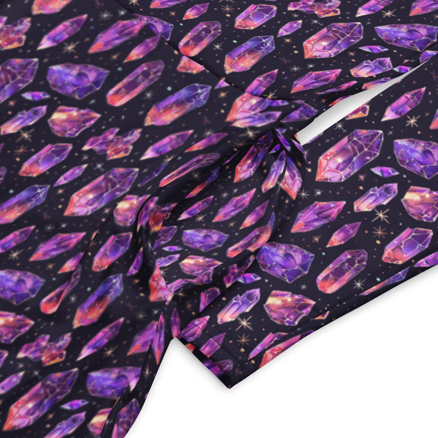 dress with purple crystal pattern on a black background
