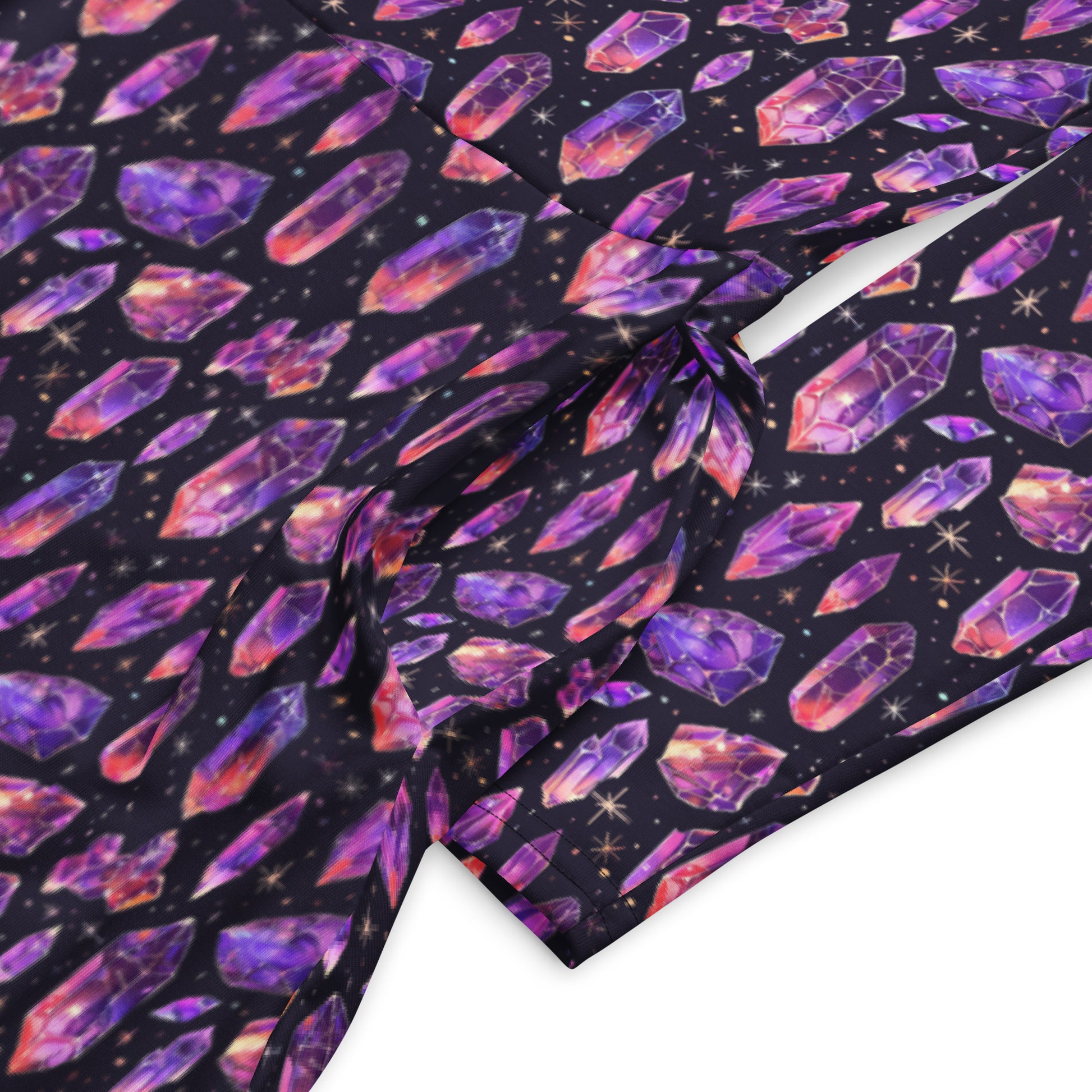 dress with purple crystal pattern on a black background