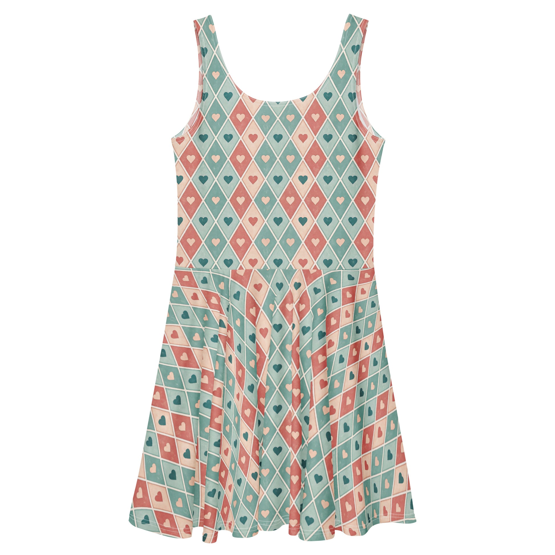 Dress with geometric pattern on a white background